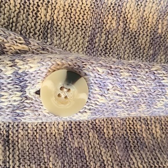 ARIZONA JEAN CO WOMEN'S JUNIORS PLUS SIZE PURPLE/WHITE BUTTON CARDIGAN SIZE XXL - Picture 3 of 16